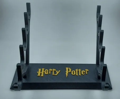 Suporte para varinhas com a inscrição Harry Potter, impresso em 3D
